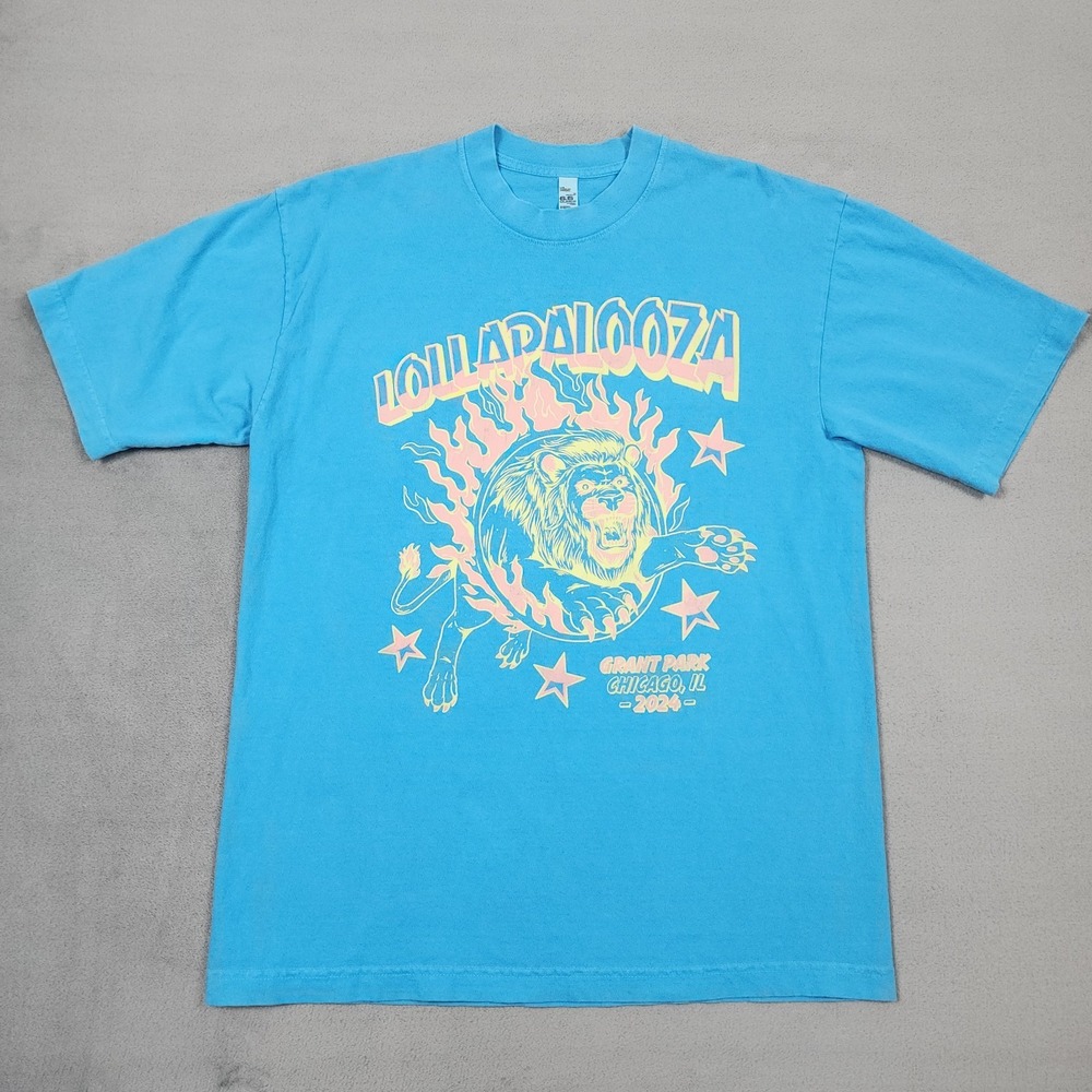 Lollapalooza 2024 Shirt Mens M Blue Chicago Grant Park Festival SZA Blink 182